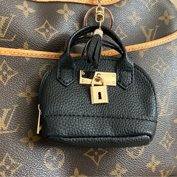 NEW Mini Purse Bag Charm Keychain Micro Pouch Bag Cles Compact Mini Wallet Black - Picture 2 of 11